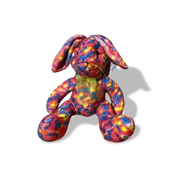 NWT Sugar Loaf 2006 Rainbow Flower Power Bear 10” - Picture 1 of 9